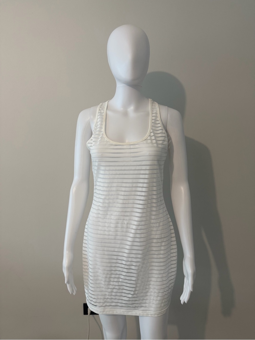 superdown White Striped Swim Coverup Tank Dress
